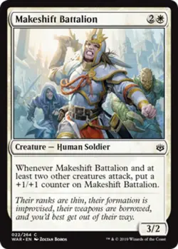 1x Makeshift Battalion - Foil MTG War Of The Spark NM Magic Foil - Image 1