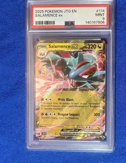 2025 POKEMON JTG EN-JOURNEY TOGETHER #114/159 SALAMENCE ex PSA 9 - Image 1