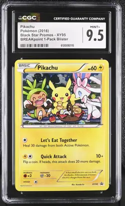 PIKACHU XY Black Star Promo Breakpoint #XY95 CGC 9.5 Pokemon - Image 1
