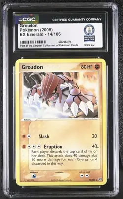 GUINNESS WORLD RECORD 1 OF 1 Groudon Pokemon (2005) EX Emerald 14/106 - Image 1