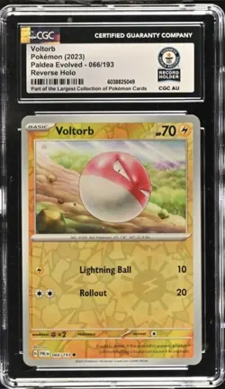 GUINNESS WORLD RECORD 1 OF 1 Voltorb Pokemon 2023 Paldea Evolved #66 Rev Holo - Image 1