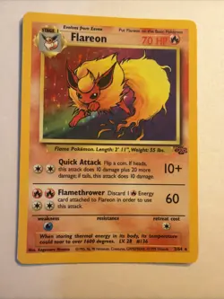Pokemon TCG 1999 Flareon Jungle 3/64 Holo Unlimited Holo Rare - Mod Play - Image 4