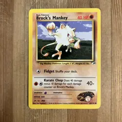 Pokemon TCG Brock's Mankey Gym Heroes 68/132 Regular Unlimited Common LP - Image 1