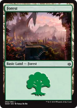 1x Forest (262/264) - Foil MTG War Of The Spark NM Magic Foil - Image 1