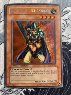 Yu-Gi-Oh! Obnoxious Celtic Guard CT1-EN006 2004 Collectors Tin, secret rare,LP - Image 1