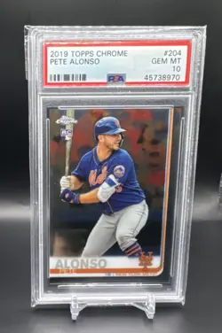 2019 Topps Chrome Pete Alonso Rookie #204 PSA 10 New York Mets Baseball Card RC - Image 1