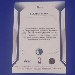 2025-26 Topps Holofoil Cooper Flagg Mavericks Rookie NBA-6 Collectors Kit - Image 2
