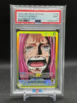 2025 One Piece ENG OP13-100 Jewelry Bonney Alternate Art Leader PSA 9 - Image 1