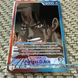 PORTGAS.D.ACE 2025 ONE PIECE CARRYING WILL ALT ART LEADER #OP13-002 - Image 3