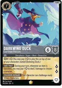 Disney Lorcana Winterspell Darkwing Duck 192/204 Legendary Non-Foil - Image 1