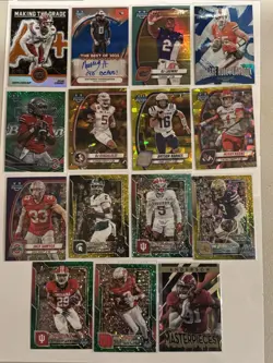 Bowman U Football 15 Card Multi Year Autograph And Serial Number Lot - Image 1