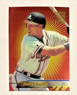 David Justice 1994 Topps Stadium Club Finest #7 MLB Baseball Insert Card Braves - Image 2