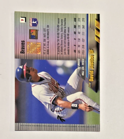 David Justice 1994 Topps Stadium Club Finest #7 MLB Baseball Insert Card Braves - Image 3