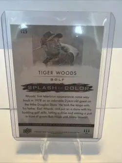 Tiger Woods RARE COLOR BLAST INVESTMENT CARD SSP UPPER DECK MASTERS GOAT MINT - Image 2