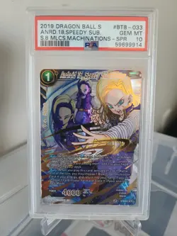 DBS 2019 Android 18 Speedy Substitution BT8-033 SPR PSA 10 GEM MINT 💎 - Image 1