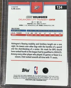 2025-26 Topps Chrome Chet Holmgren True Gold Refractor #/50. All-Star! - Image 2