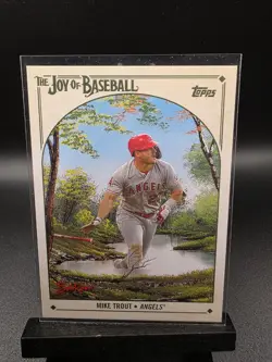 Topps X Bob Ross The Joy of Baseball Mike Trout #80 Los Angeles Angels - Image 1