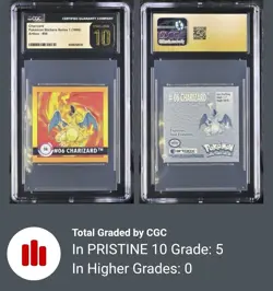 CGC Pristine 10 Charizard Vintage 1999 Pokemon Artbox Sticker Series 1: POP 5!🔥 - Image 3