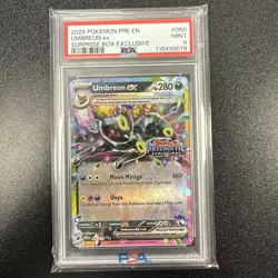 2025 POKEMON PRE EN-PRISMATIC EVOLUTIONS SURPRISE BOX UMBREON EX PSA 9 JY - Image 1
