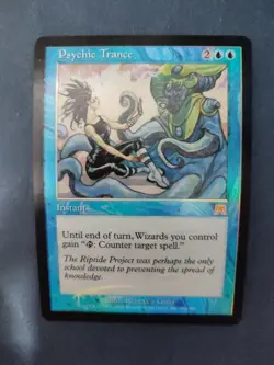 MTG FOIL ONSLAUGHT PSYCHIC TRANCE NM MAGIC THE GATHERING RARE BLUE INSTANT CARD - Image 1
