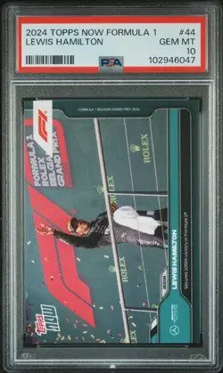 2024 Topps Now Formula 1 44 Lewis Hamilton Mercedes PSA 10 - Image 1