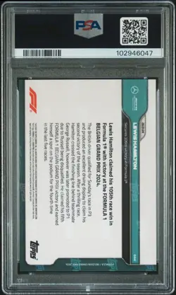 2024 Topps Now Formula 1 44 Lewis Hamilton Mercedes PSA 10 - Image 2