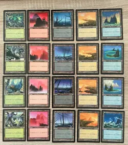 MTG 20X JAPANESE URZA'S SAGA BASIC LAND SET PLAINS,FOREST,MOUNTAIN,FOREST,ISLAND - Image 2