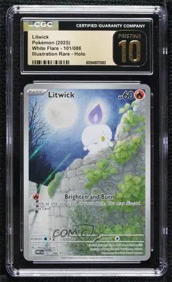 Litwick Illustration Rare Pokemon White Flare WHT CGC 10 Pristine - Image 1