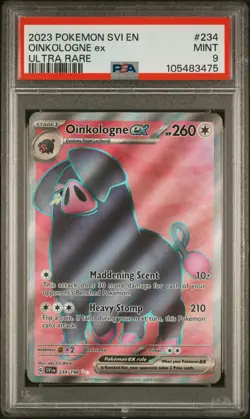 2023 POKEMON SVI EN-SCARLET & VIOLET ULTRA RARE #234 OINKOLOGNE EX PSA 9 - Image 2
