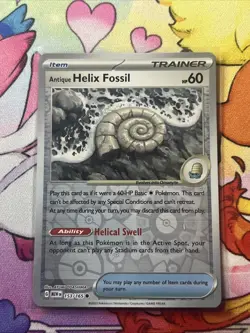 Antique Helix Fossil 153/165 - Common - Reverse Holo NM, English Pokemon Scarle - Image 1