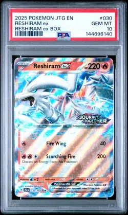 Pokemon TCG Reshiram ex 030/159 2025 Journey Together Stamped Promo - PSA 10 - Image 1