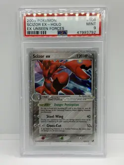 Pokemon Scizor EX Holo 108/115 Unseen Forces 2005 PSA 9 MINT #108 - Image 2