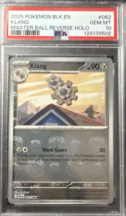 PSA 10 POKEMON BLACK BOLT KLANG MASTER BALL REVERSE HOLO Very Low Pop! - Image 1