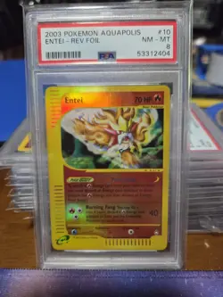 Entei Reverse Foil #10 PSA 8 | 2003 Pokemon Aquapolis 10/147 - Image 1