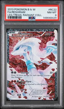 2013 Pokemon Black & White Legendary Treasures Radiant Collection Reshiram PSA 8 - Image 1