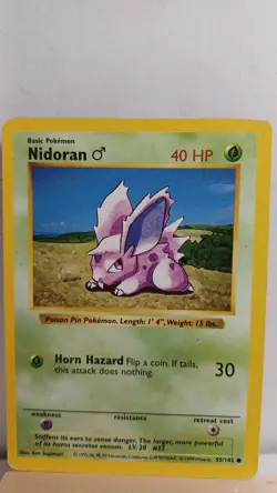 Nidoran M [MP] - Pokemon TCG Base Set Shadowless 55/102 [Common] - Image 1