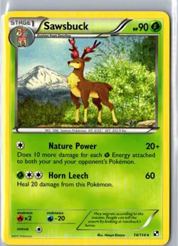 SAWSBUCK 14/114 RARE BLACK & WHITE POKEMON MP - Image 1