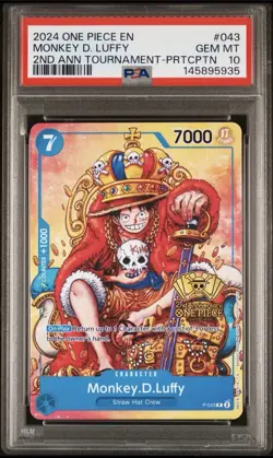 2024 ONE PIECE PROMOS 2ND ANV TOURNAMENT-PARTICIPATION MONKEY D. LUFFY PSA 10 - Image 1