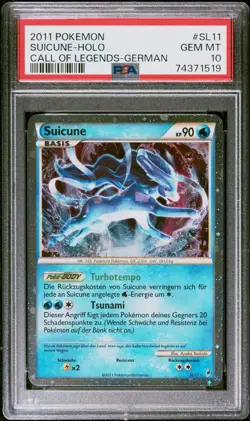 PSA 10 Suicune Shiny SL11 Ruf der Legenden Pokemon Deutsch GEM MINT *POP 1* - Image 1