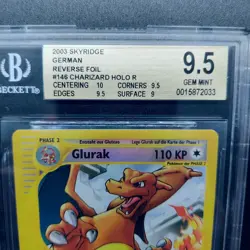Glurak Skyridge Pokemon 146/144 Reverse Holo Mint Kristall-Typ Deutsch BGS 9.5 - Image 3