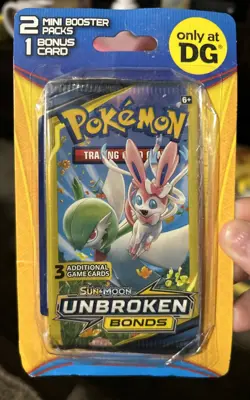 POKEMON-DOLLAR GENERAL-UNBROKEN BONDS-2 MINI BOOSTER PACKS-1 BONUS CARD-SEALED - Image 1