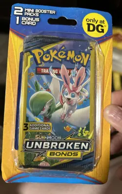 POKEMON-DOLLAR GENERAL-UNBROKEN BONDS-2 MINI BOOSTER PACKS-1 BONUS CARD-SEALED - Image 3