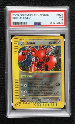 Scizor Holo Pokemon e-Card Series Aquapolis PSA 7 2003 - Image 1