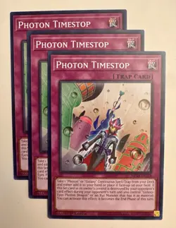 3x Yugioh Playset Photon Timestop MP24-EN328 Common 1st Edition - Image 1