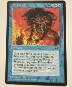 (2)- MTG Magic the Gathering - Alliances Edition (1996) - Force of Will - Image 3