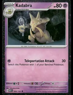 Pokemon Cards Kadabra 064/165 151 Cosmos Holo Uncommon NM - Image 1