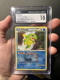 CGC 10 Politoed Unleashed Crosshatch Holo 7/95 National Championships Pokemon - Image 1