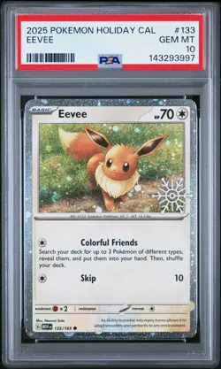 2025 POKEMON HOLIDAY CALENDAR #133 EEVEE PSA 10 - Image 1