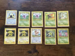 Pokemon Jungle and Base Set Non Holo Rares - Lot of 10 - Venomoth Snorlax Electa - Image 1