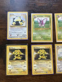 Pokemon Jungle and Base Set Non Holo Rares - Lot of 10 - Venomoth Snorlax Electa - Image 2